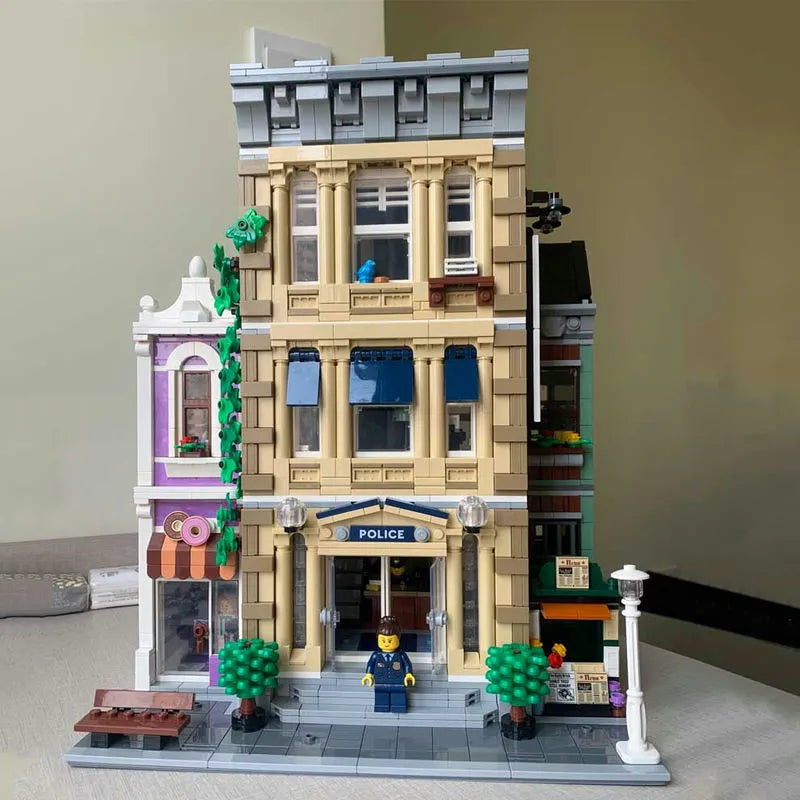 Building Blocks Block Creator Expert MOC Police Station Bricks Toys EU - 10