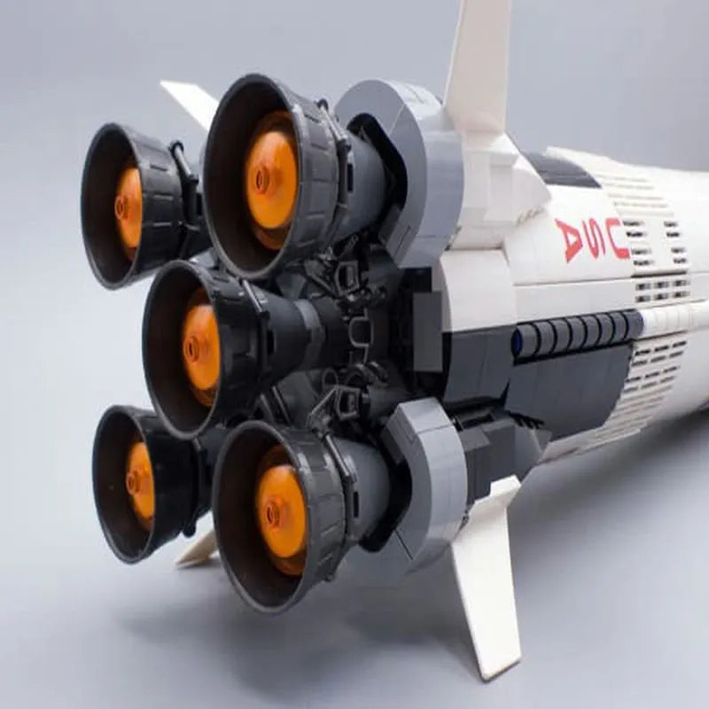 Building Blocks Building Block MOC Idea USA Apollo Saturn V Space Rocket Construction Set Toys - 17