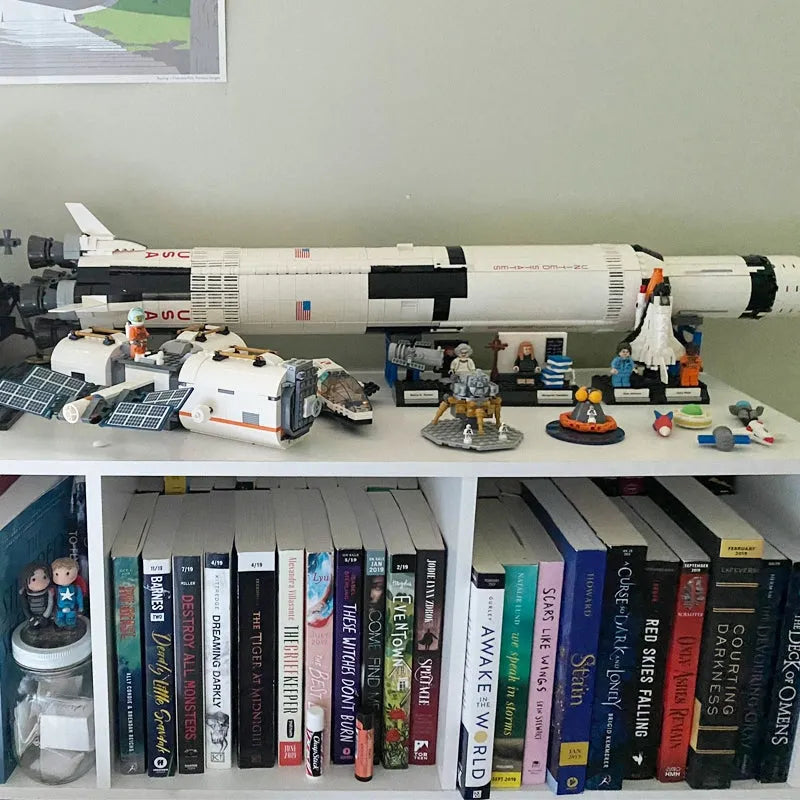 Building Blocks Building Block MOC Idea USA Apollo Saturn V Space Rocket Construction Set Toys - 8