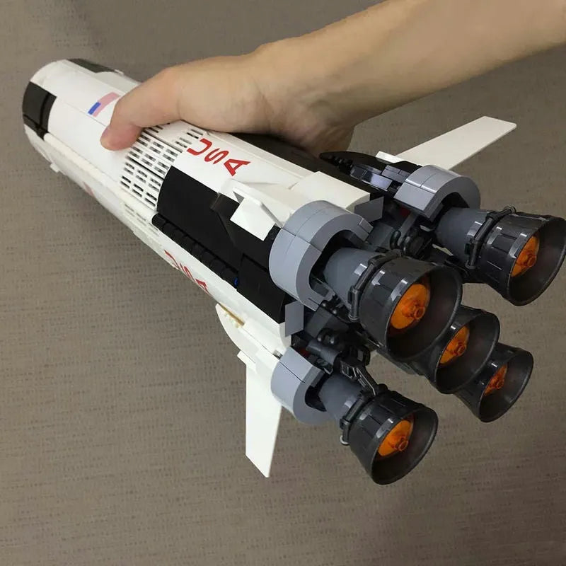 Building Blocks Building Block MOC Idea USA Apollo Saturn V Space Rocket Construction Set Toys - 14