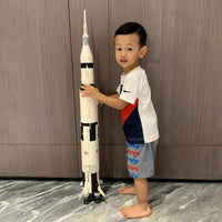 Thumbnail for Building Blocks Building Block MOC Idea USA Apollo Saturn V Space Rocket Construction Set Toys - 3