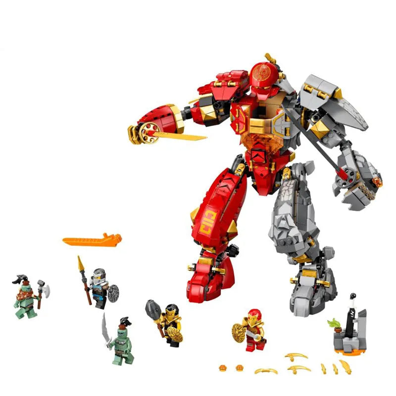 Building Blocks Block MOC Ninjago Fire Stone Mech Bricks Toy 7182 - 3