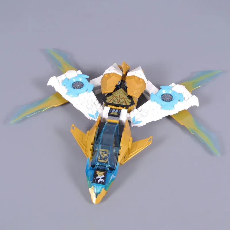Building Blocks Block Ninjago MOC Golden Dragon Jet 60099 Bricks Toy - 3