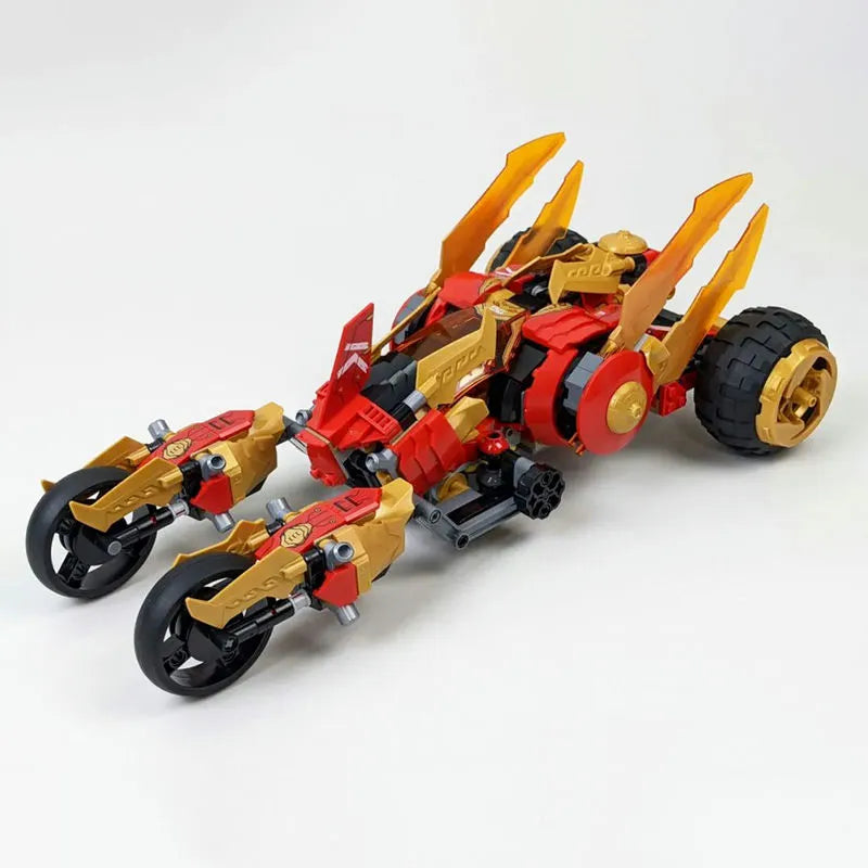 Building Blocks Building Block Ninjago MOC Golden Dragon Raider 60012 Bricks Toy - 1