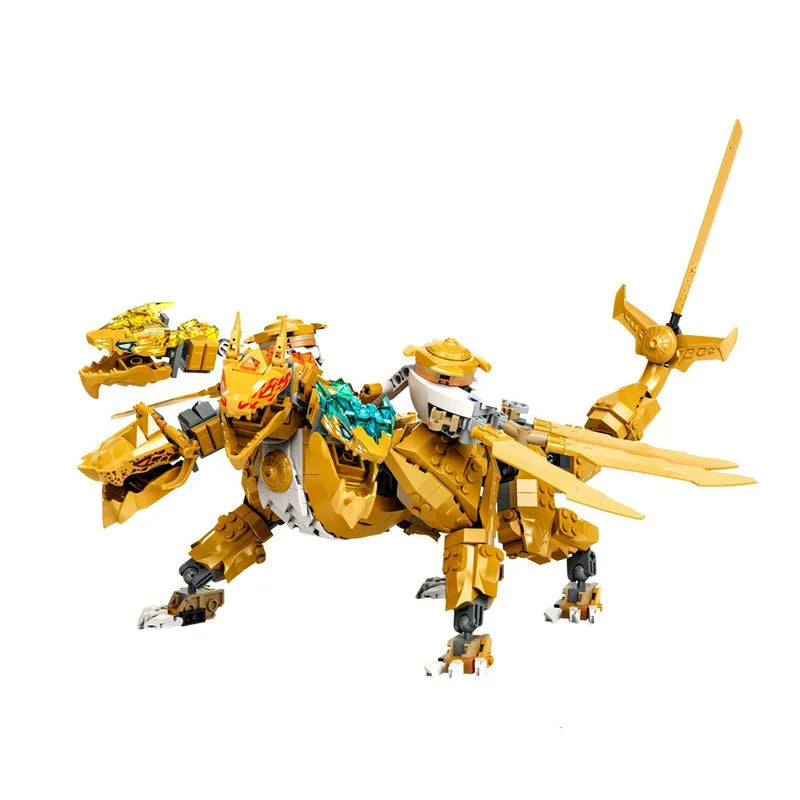 Building Blocks Block Ninjago MOC Golden Ultra Dragon 60011 Bricks Toy - 1