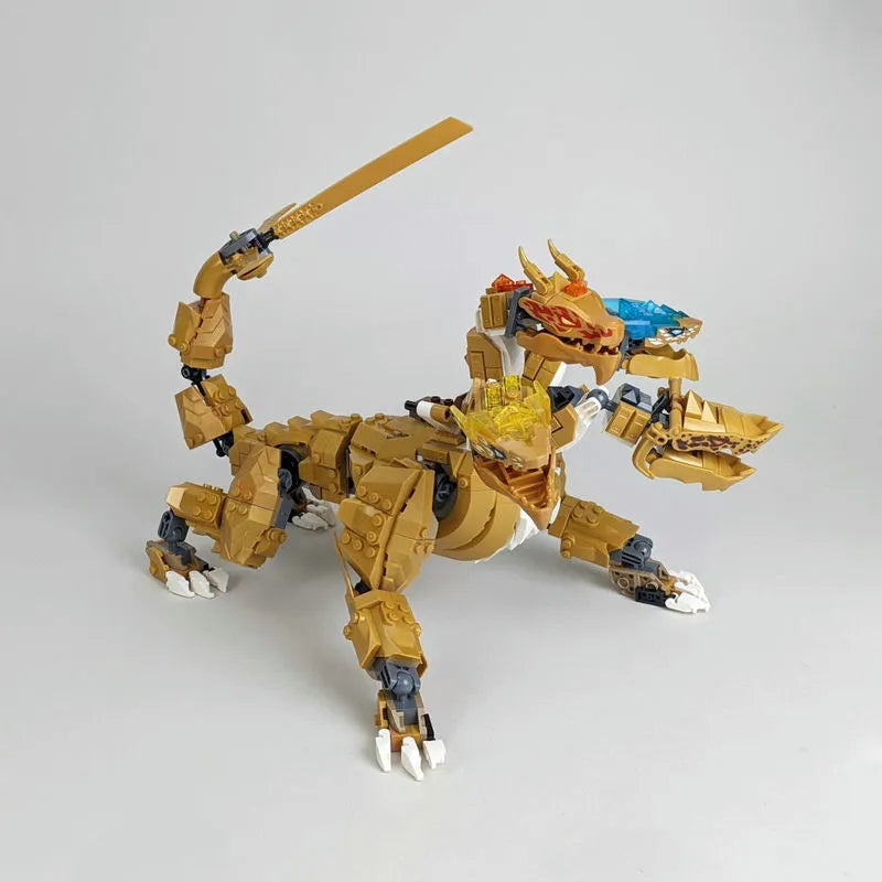 Building Blocks Block Ninjago MOC Golden Ultra Dragon 60011 Bricks Toy - 2