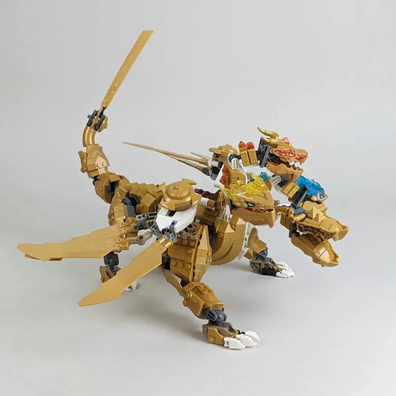 Building Blocks Block Ninjago MOC Golden Ultra Dragon 60011 Bricks Toy - 6