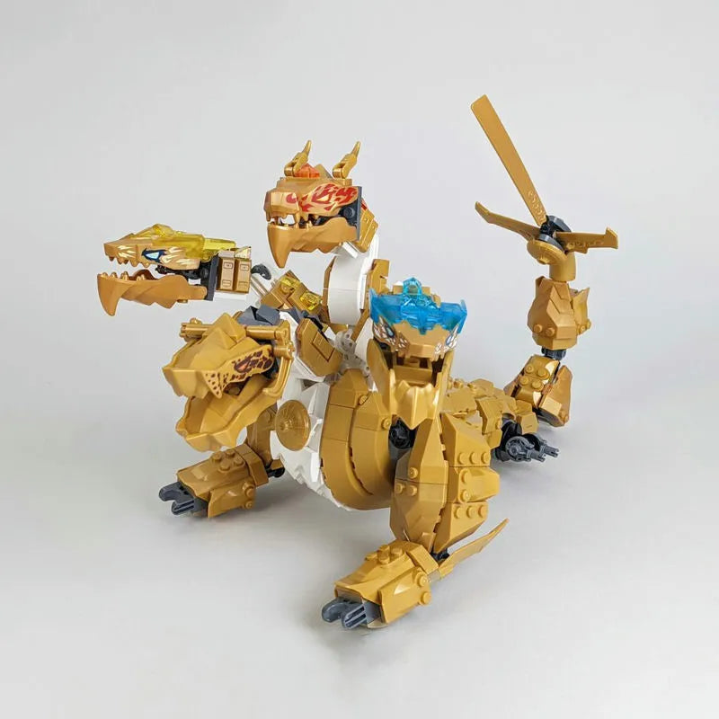 Building Blocks Block Ninjago MOC Golden Ultra Dragon 60011 Bricks Toy - 5