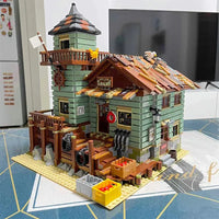 Thumbnail for Building Blocks Building Blocks City Street MOC Old Fishing Store Bricks Toys Construction Set Toys - 17