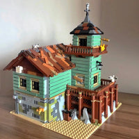 Thumbnail for Building Blocks City Street MOC Old Fishing Store Bricks Toys - 22