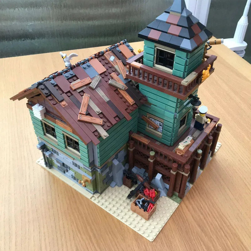 Building Blocks Building Blocks City Street MOC Old Fishing Store Bricks Toys Construction Set Toys - 16