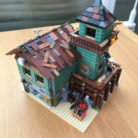 Thumbnail for Building Blocks City Street MOC Old Fishing Store Bricks Toys - 16