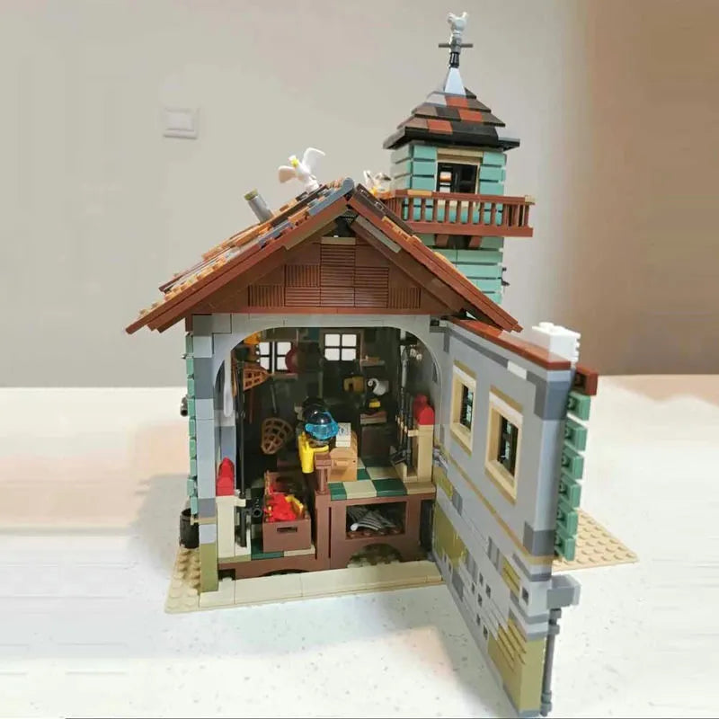 Building Blocks Building Blocks City Street MOC Old Fishing Store Bricks Toys Construction Set Toys - 21
