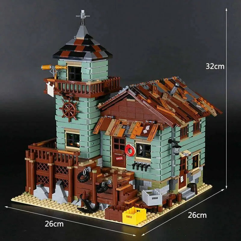 Building Blocks Building Blocks City Street MOC Old Fishing Store Bricks Toys Construction Set Toys - 4
