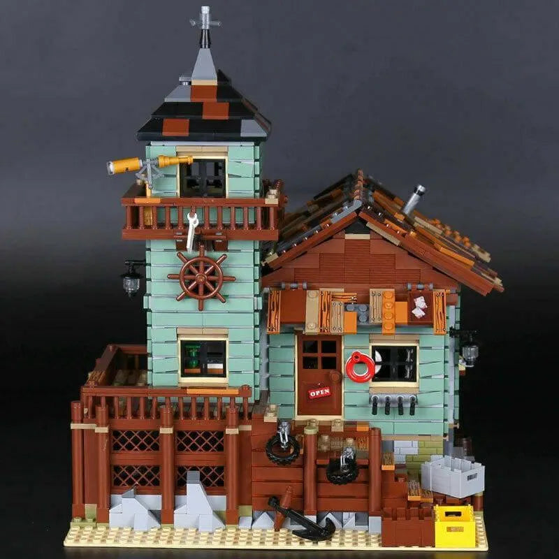 Building Blocks Building Blocks City Street MOC Old Fishing Store Bricks Toys Construction Set Toys - 3
