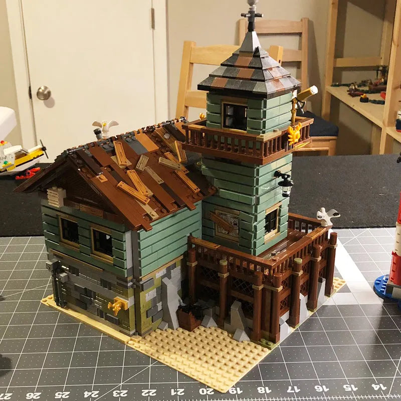 Building Blocks Building Blocks City Street MOC Old Fishing Store Bricks Toys Construction Set Toys - 12