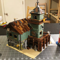 Thumbnail for Building Blocks City Street MOC Old Fishing Store Bricks Toys - 12