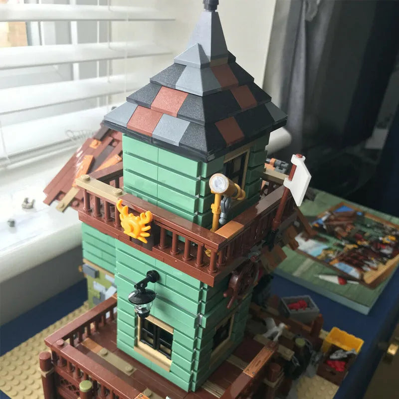 Building Blocks Building Blocks City Street MOC Old Fishing Store Bricks Toys Construction Set Toys - 10