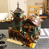 Thumbnail for Building Blocks Building Blocks City Street MOC Old Fishing Store Bricks Toys Construction Set Toys - 13