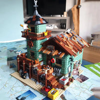 Thumbnail for Building Blocks City Street MOC Old Fishing Store Bricks Toys - 14
