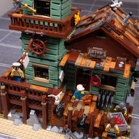 Thumbnail for Building Blocks City Street MOC Old Fishing Store Bricks Toys - 9
