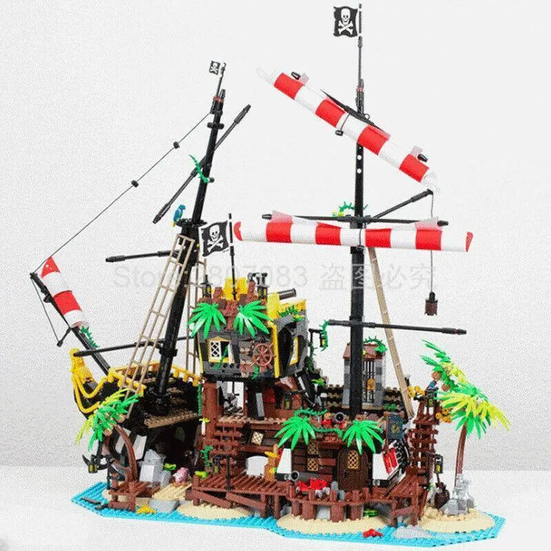 Building Blocks Building Blocks Idea MOC Pirates Barracuda Bay Ship Bricks Toys Construction Set Toys - 2