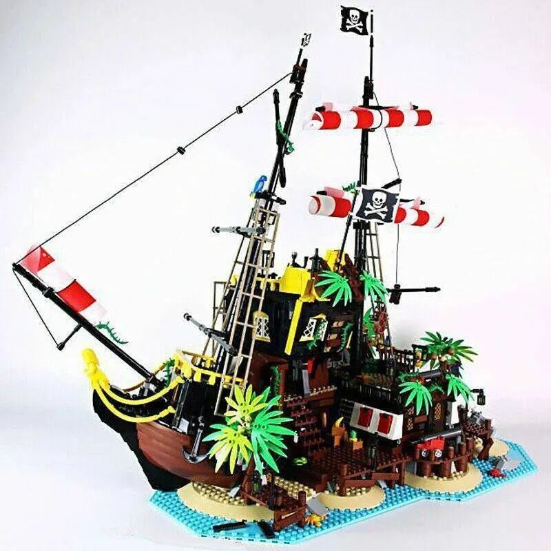 Building Blocks Building Blocks Idea MOC Pirates Barracuda Bay Ship Bricks Toys Construction Set Toys - 1