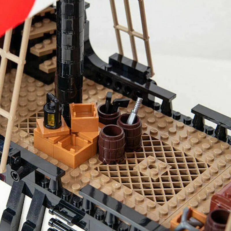 Building Blocks Building Blocks Idea MOC Pirates Barracuda Bay Ship Bricks Toys Construction Set Toys - 7