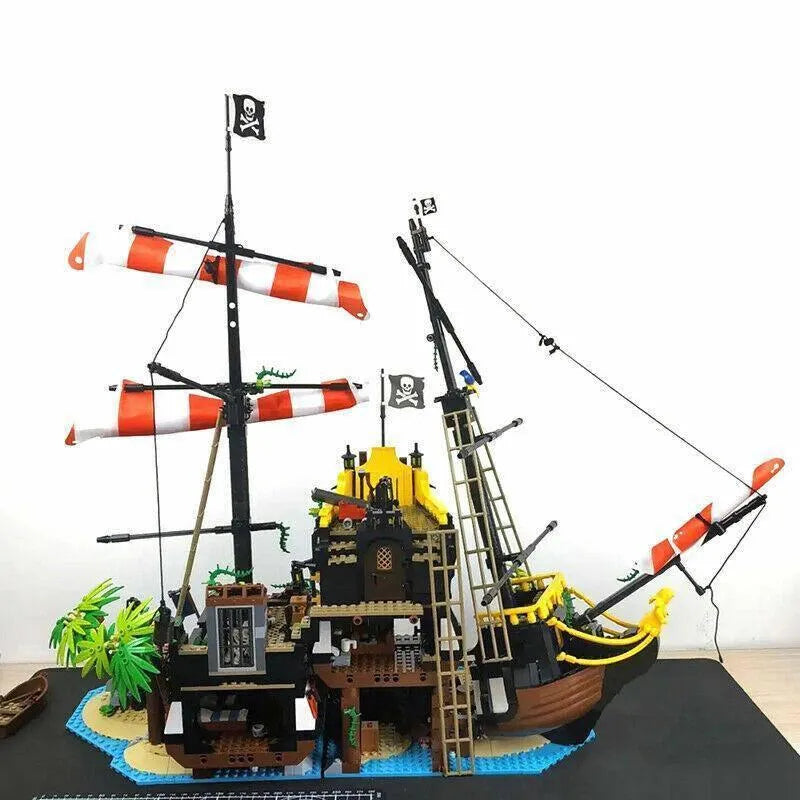 Building Blocks Building Blocks Idea MOC Pirates Barracuda Bay Ship Bricks Toys Construction Set Toys - 5