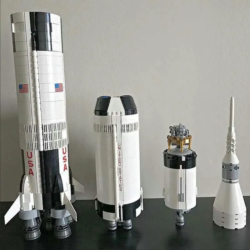 Building Blocks MOC Ideas USA Apollo Saturn V Space Rocket - 4