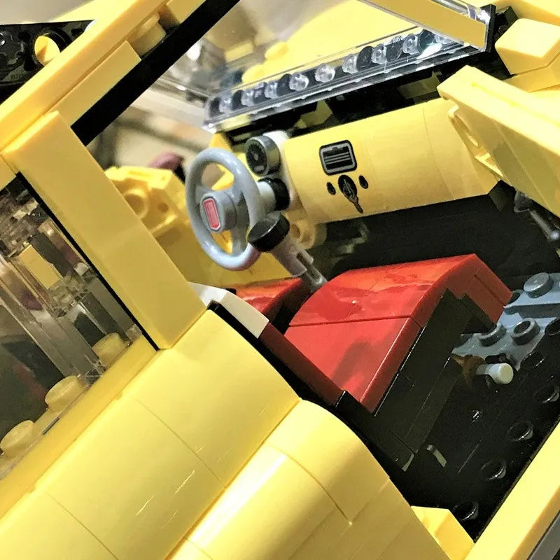 Building Blocks Sports Car Fiat 500 MOC 2021 Bricks Toy - 9