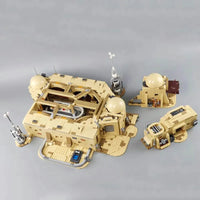 Thumbnail for Tan-colored modular spacecraft model made of building blocks from Building Blocks Star Wars