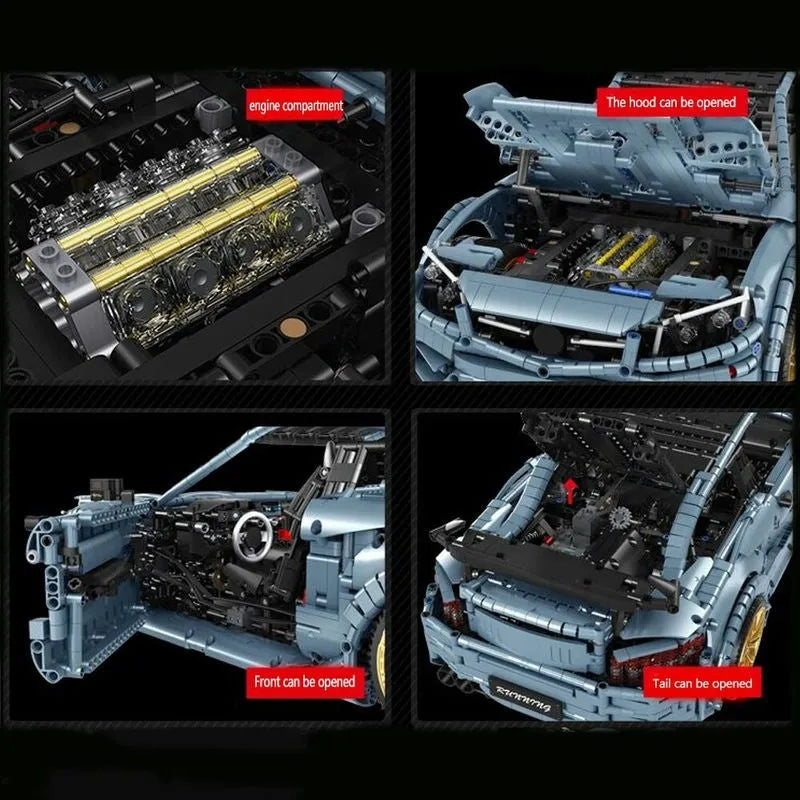 Building Blocks MOC C005 Benz C63 AMG Racing Concept Car Bricks Toy Construction Set Toys - 4