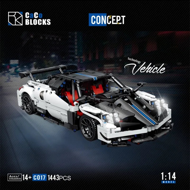 Building Blocks MOC C017 Motorized RC Concept Pagani Roadster Bricks Toys - 2