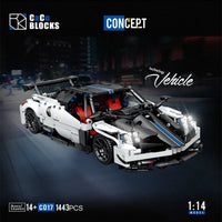 Thumbnail for Building Blocks MOC C017 Motorized RC Concept Pagani Roadster Bricks Toys - 2