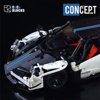 Thumbnail for Building Blocks MOC C017 Motorized RC Concept Pagani Roadster Bricks Toys - 7