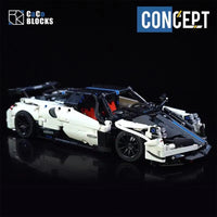 Thumbnail for Building Blocks MOC C017 Motorized RC Concept Pagani Roadster Bricks Toys - 5