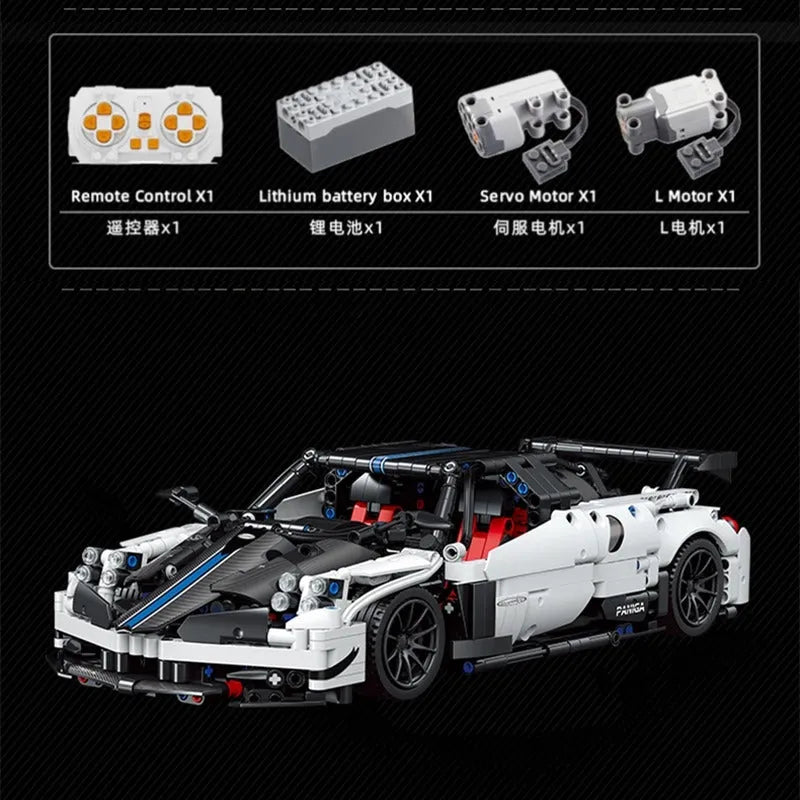 Building Blocks MOC C017 Motorized RC Concept Pagani Roadster Bricks Toys - 3