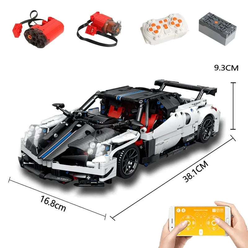 Building Blocks MOC C017 Motorized RC Concept Pagani Roadster Bricks Toys - 1
