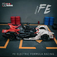 Thumbnail for Building Blocks MOC C018 Concept RC Formula E Electric Racing Car Bricks Toys - 10
