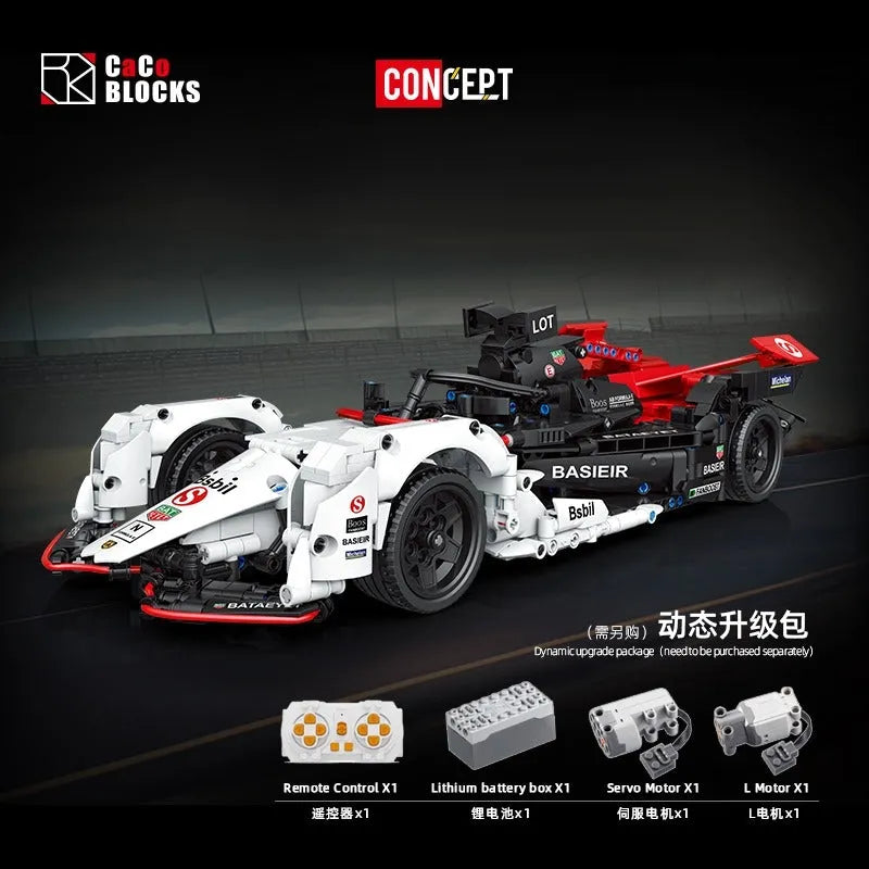 Building Blocks MOC C018 Concept RC Formula E Electric Racing Car Bricks Toys - 2