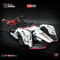 Thumbnail for Building Blocks MOC C018 Concept RC Formula E Electric Racing Car Bricks Toys - 9