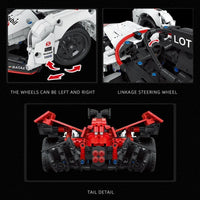 Thumbnail for Building Blocks MOC C018 Concept RC Formula E Electric Racing Car Bricks Toys - 5