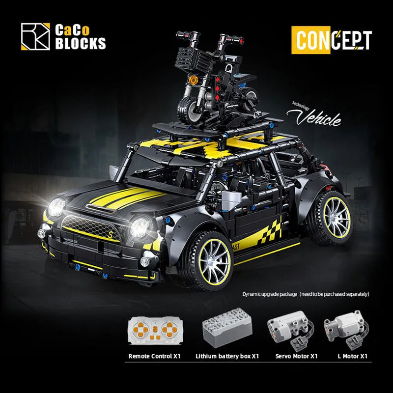 Building Blocks MOC C020 RC Motorized Safety Mini Sports Car F56 Bricks Toy - 2