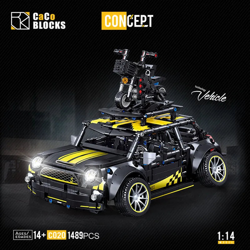 Building Blocks MOC C020 RC Motorized Safety Mini Sports Car F56 Bricks Toy - 5