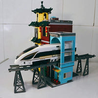 Thumbnail for Building Blocks City Creator Expert MOC Gutting Train Station Bricks Toy - 1