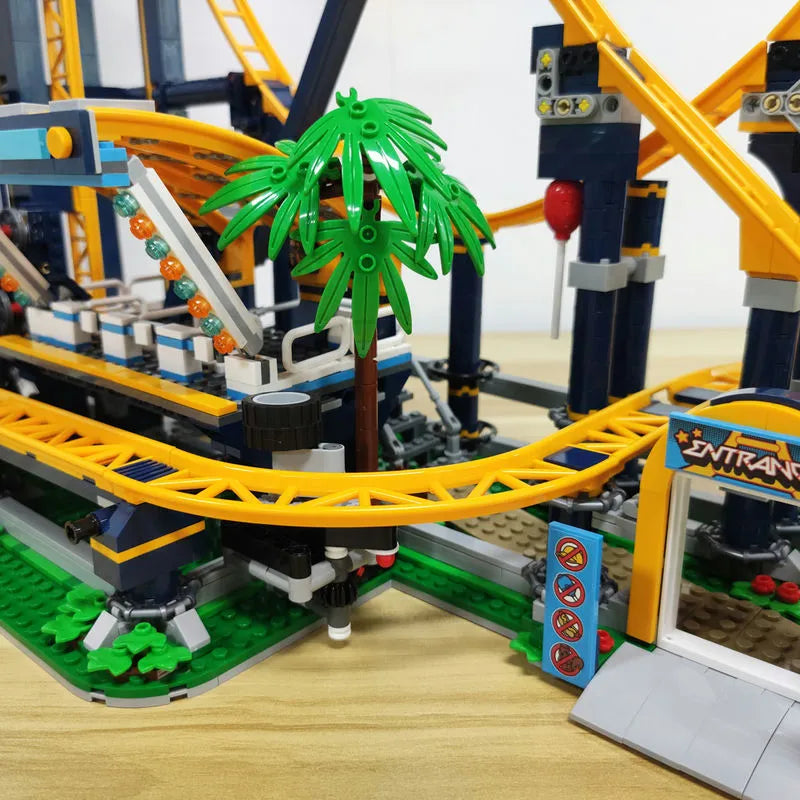 Building Blocks City Creator Expert Motorized Loop Roller Coaster Bricks Toy 13003 - 25