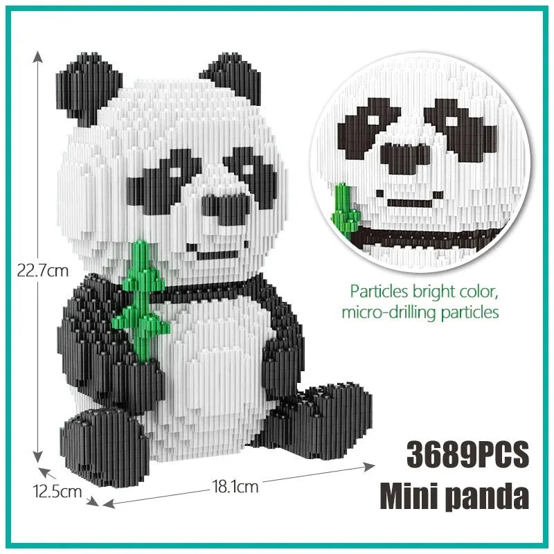 Building Blocks City Experts MOC Cute Panda MINI Bricks Kids Toys - 7