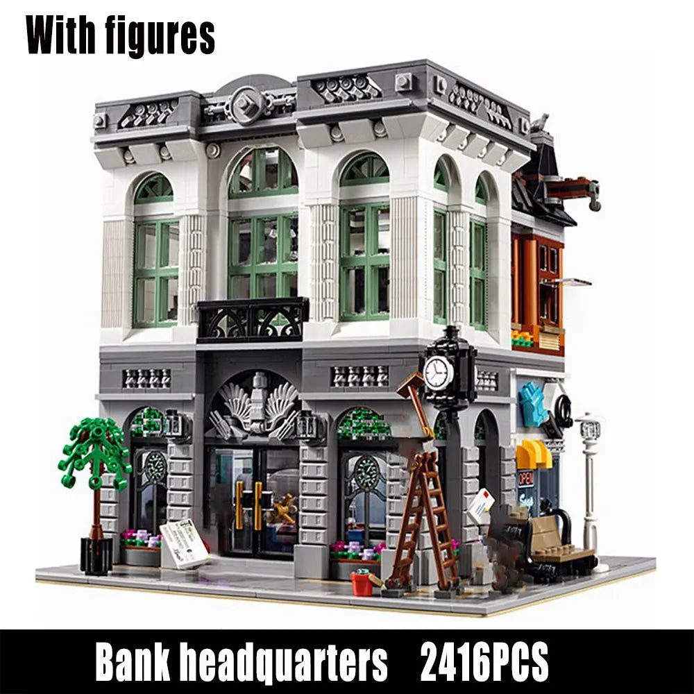 Building Blocks MOC City Street Expert Brick Bank Bricks Toy 15001 - 1
