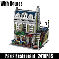 Thumbnail for Building Blocks MOC City Street Expert Parisian Restaurant Bricks Toy 15010 - 1